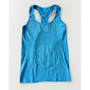 LULULEMON swiftly tech‎ Hawaiian Blue Teal racerback tank top size 6 Tennis Yoga